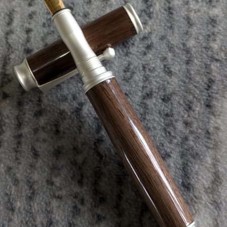 Hand turned Omega style wooden fountain pen made in walnut