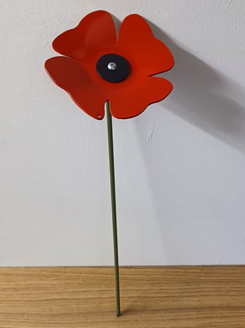 Steel Rememberance Poppy Garden Stake