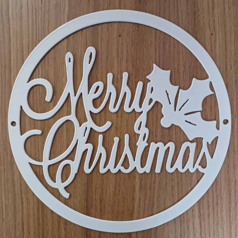 Steel Merry Christmas Plaque