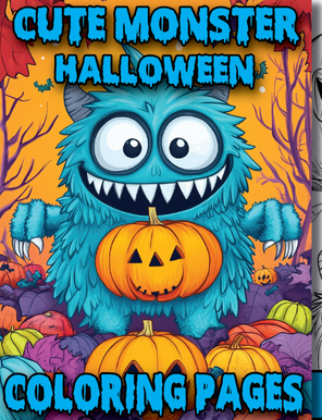 Digital Cute Monsters Halloween Colouring Book
