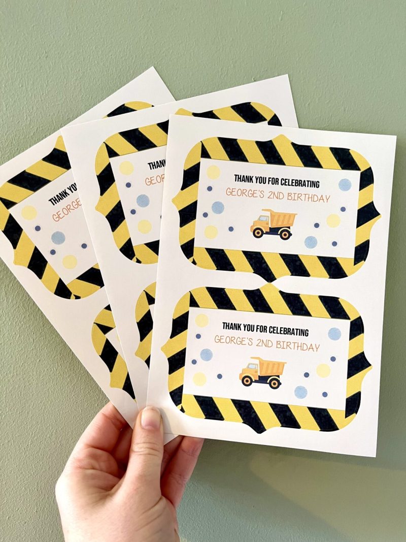 Construction Party Box Stickers