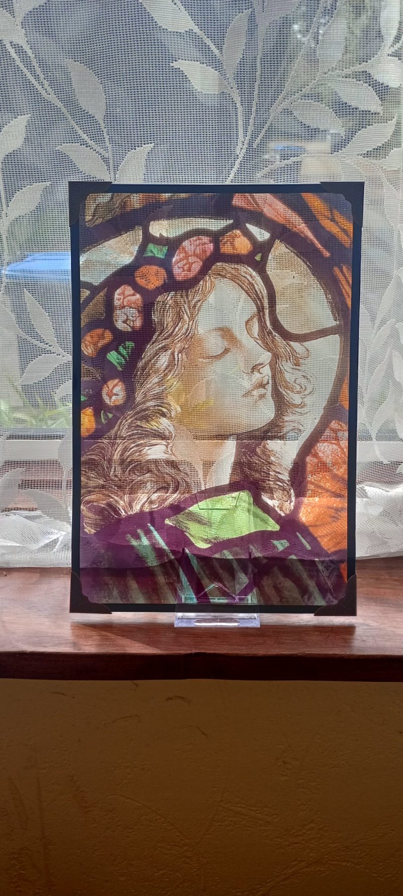 Serene Angel Stained Glass Effect Panel