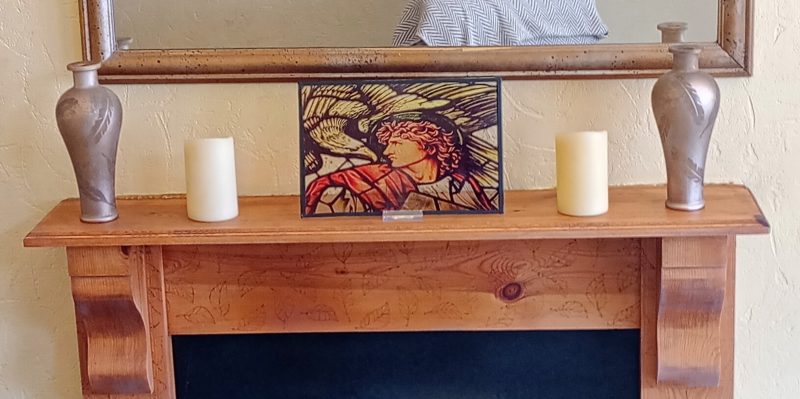 St John & The Eagle Stained Glass Effect Panel