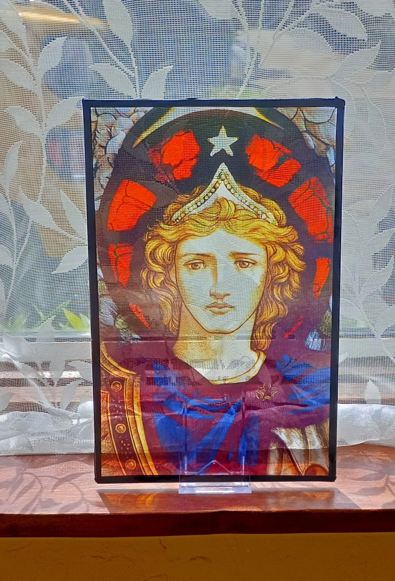 St Michael Stained Glass Effect Panel