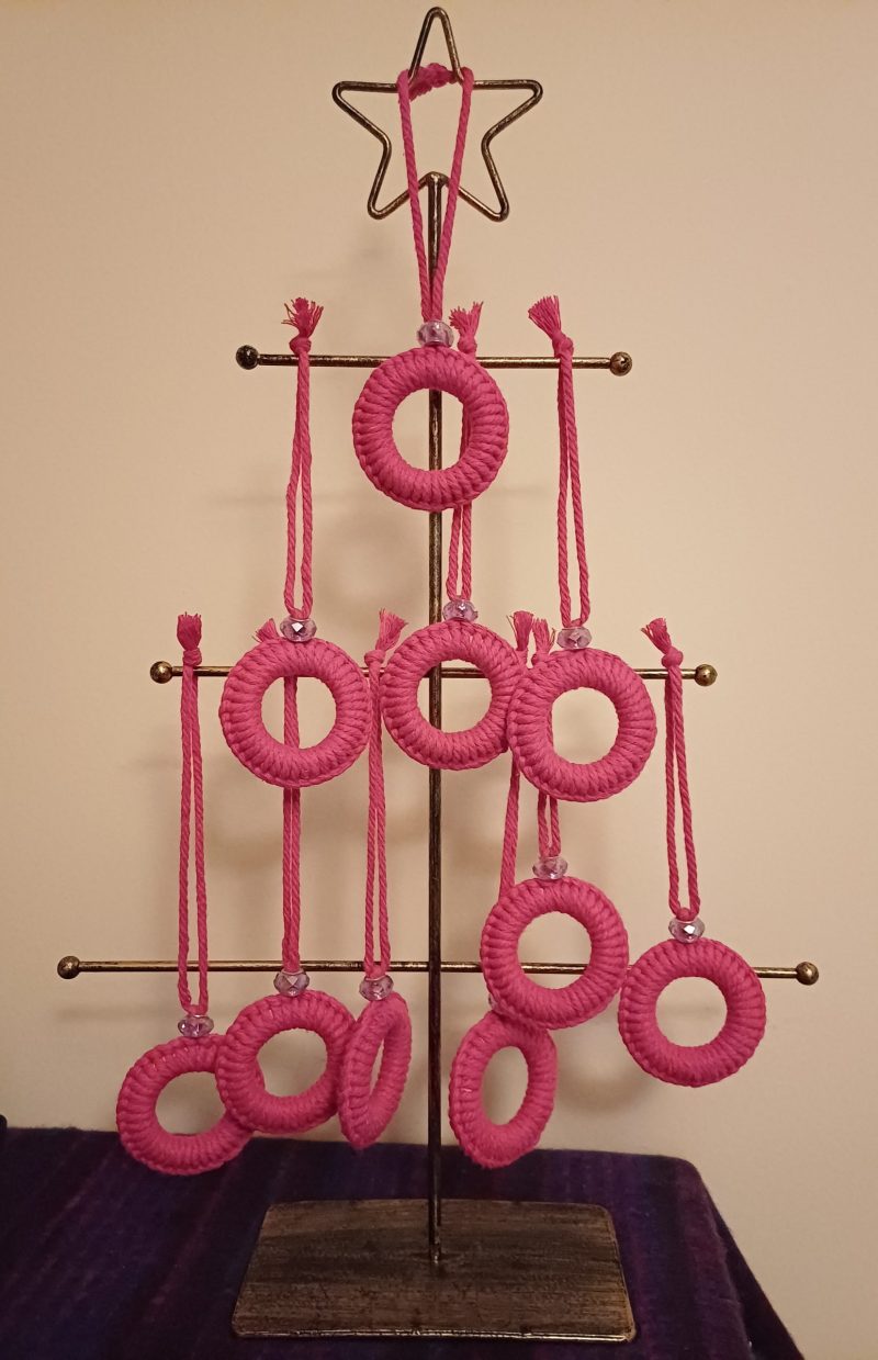 Bright Pink Hanging Tree Decoration
