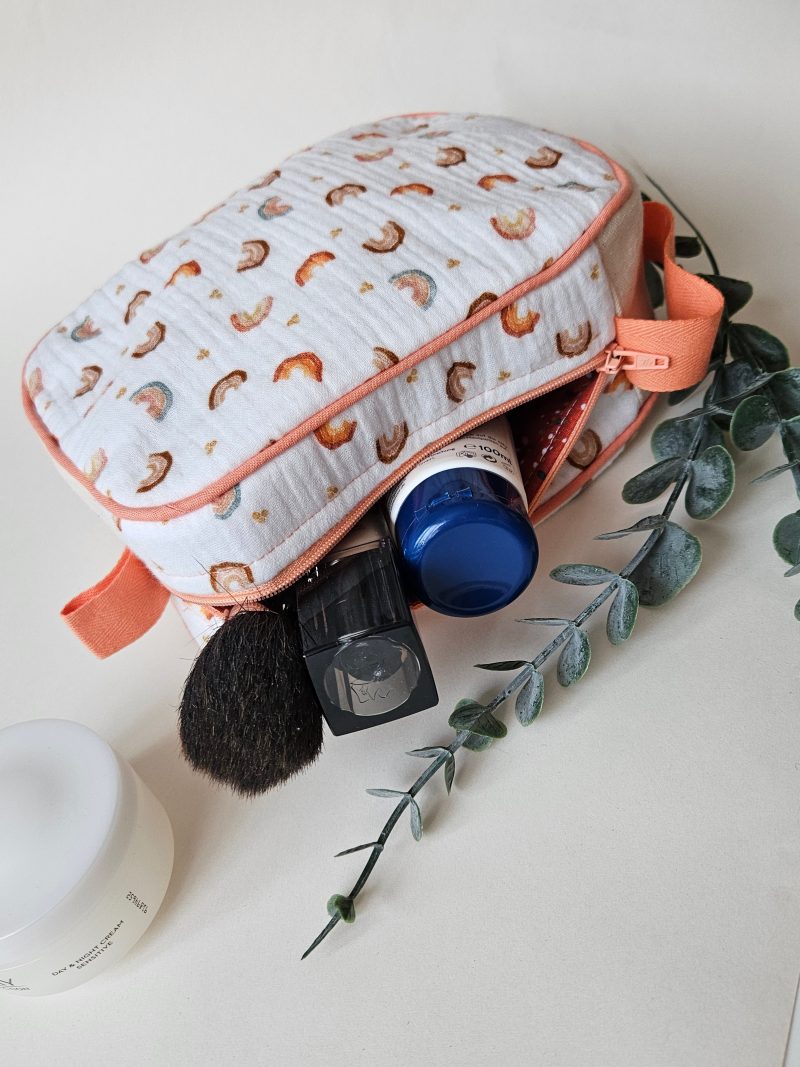 Asymmetrical Handmade Toiletry Bag | Rainbows