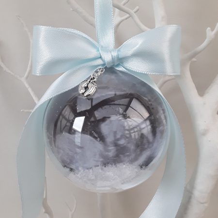 8cm Beautiful Personalised Baby Scan Bauble, Bumps 1st Christmas Bauble