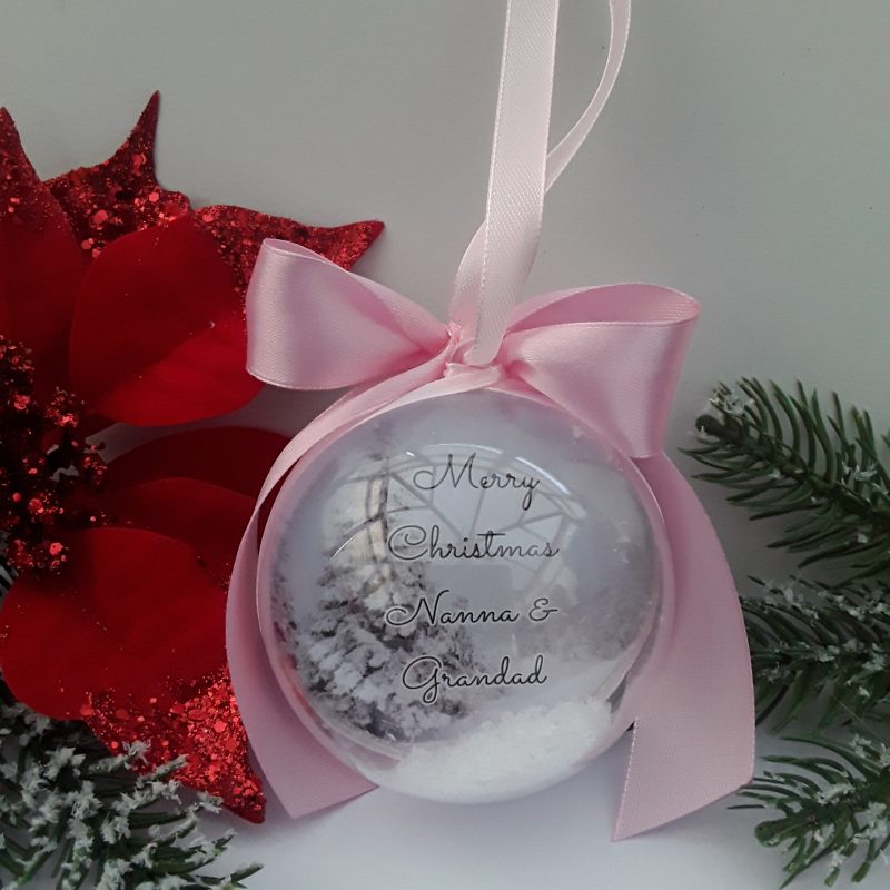 8cm Beautiful Personalised Baby Scan Bauble, Bumps 1st Christmas Bauble