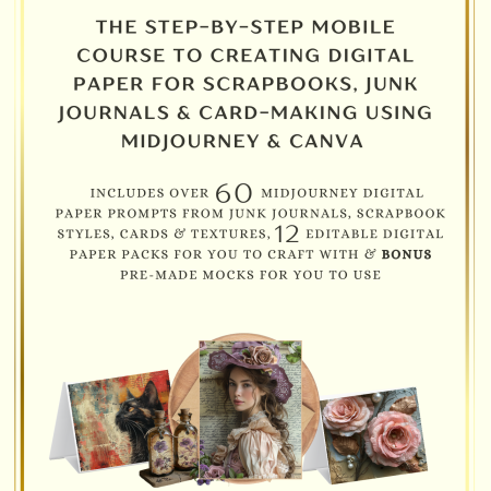 Digital Design Course, Design Junk journals, cards and scrapbooks