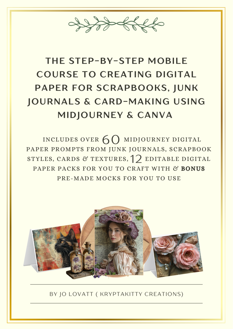 Digital Design Course, Design Junk journals, cards and scrapbooks