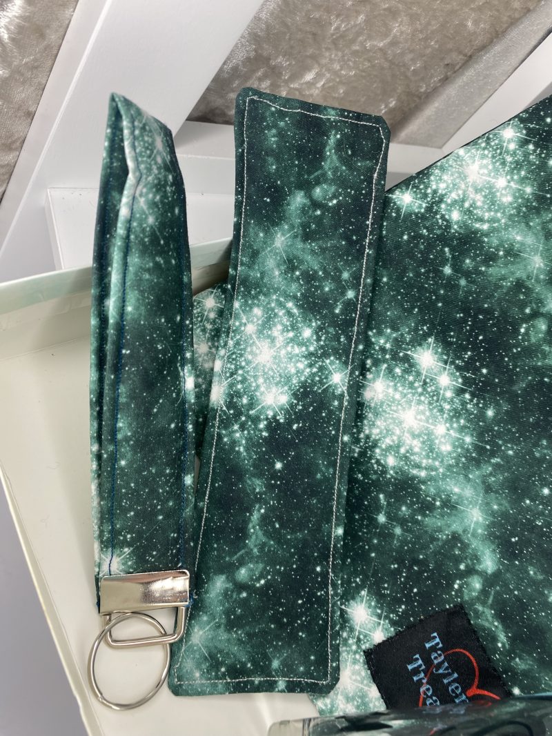 Green galaxy book sleeve gift set, padded cover for paperback and hardcover book, iPad pocket, gift