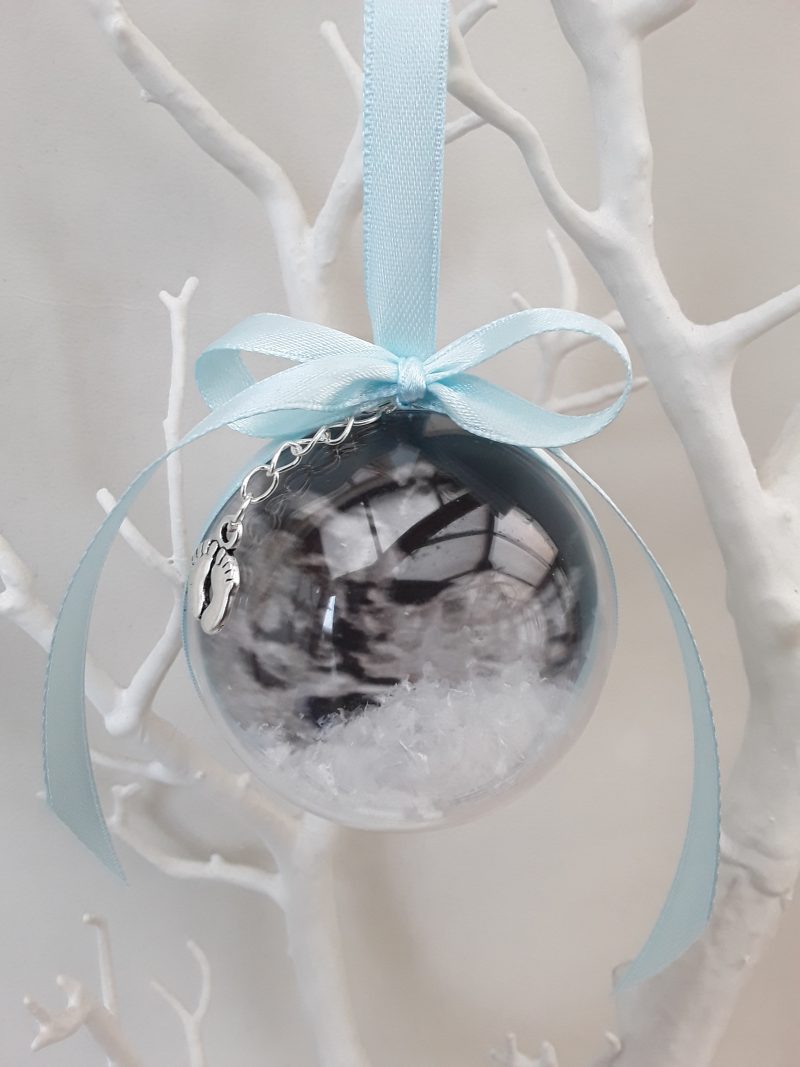 6cm Beautiful Personalised Baby Scan Bauble, Bumps 1st Christmas Bauble, Personalised Bump Ch