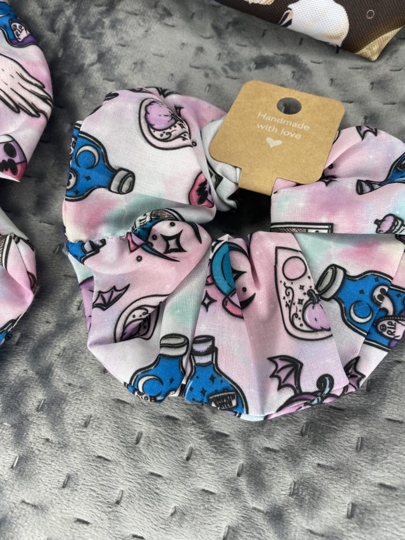 Personalised beauty gift hamper, makeup bag hair bows for her, large gothic witch makeup bag,