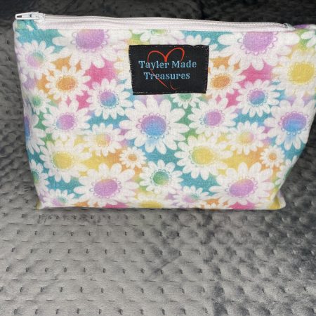 Personalised beauty gift hamper,makeup bag hair bows for her,multicolour flower large makeup bag