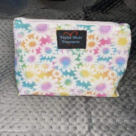 Personalised beauty gift hamper,makeup bag hair bows for her,multicolour flower large makeup bag
