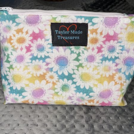 Personalised beauty gift hamper,makeup bag hair bows for her,multicolour flower large makeup bag