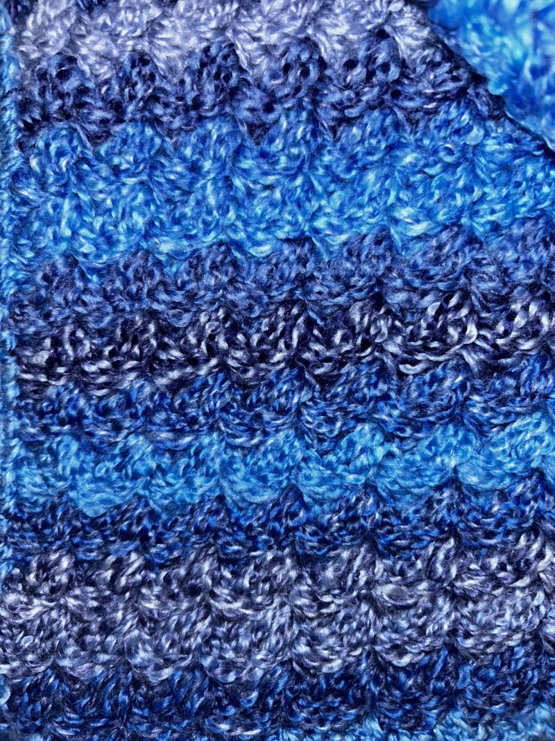 Beautiful Blue Hand Crochet Blanket 65x60cm