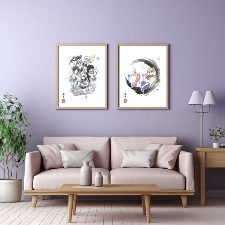 Sailor moon | Fanart Posters | Sumi-e Japanese Ink brush | Usagi Tsukino