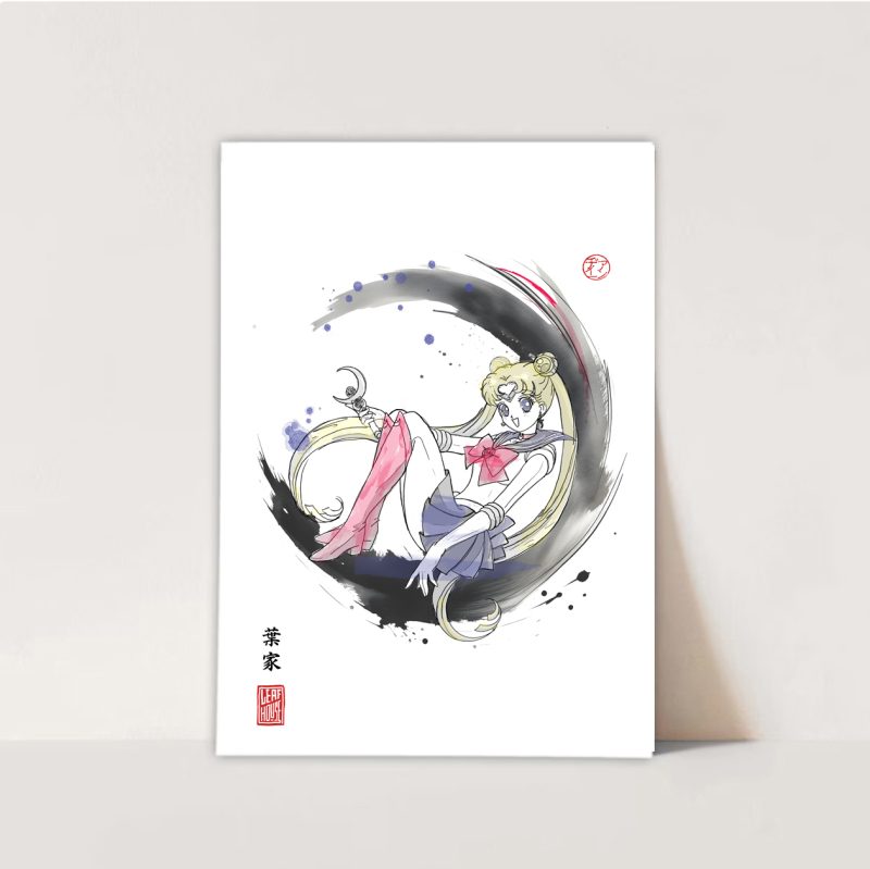 Sailor moon | Fanart Posters | Sumi-e Japanese Ink brush | Usagi Tsukino