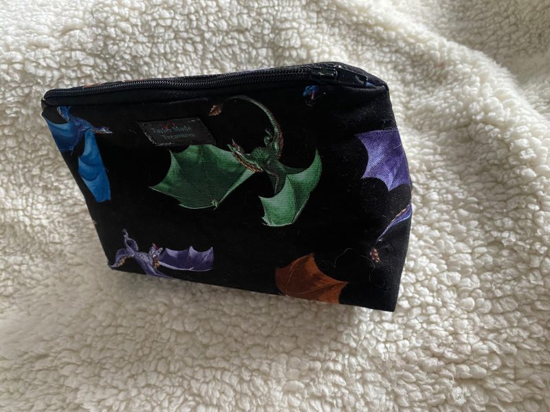 Black dragon makeup zipped bag, accessories bag, medicine bag, travel makeup bag, cosmetic bag