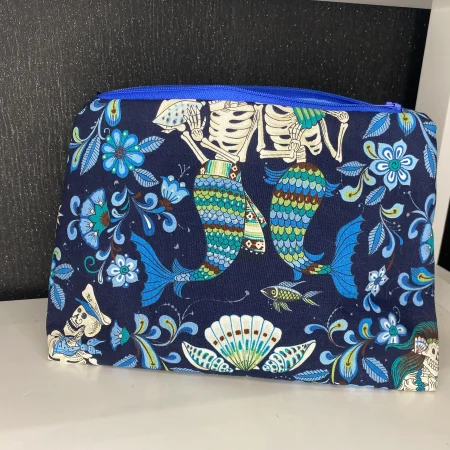 Day of the dead themed makeup zipped bag, accessories bag, wash bag, medicine bag, travel makeup bag