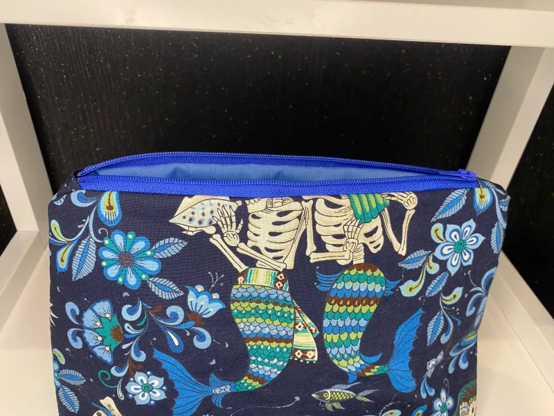 Day of the dead themed makeup zipped bag, accessories bag, wash bag, medicine bag, travel makeup bag