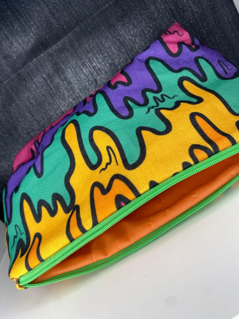 Rainbow drip makeup zipped bag, accessories bag, wash bag, medicine bag, travel makeup bag, cosmetic