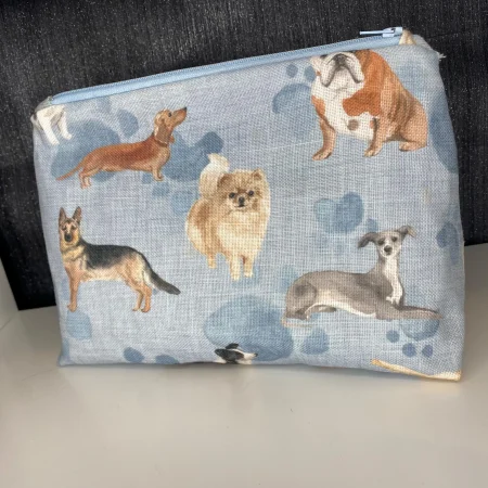 Multi dog print makeup zipped bag, accessories bag, wash bag, medicine bag, travel makeup bag - Image 2