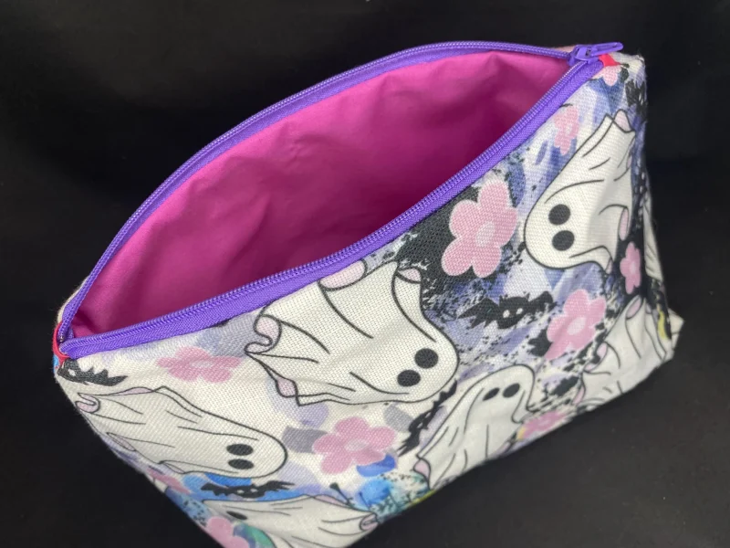 Pastel ghost, horror makeup zipped bag, accessories bag, wash bag, medicine bag, travel makeup bag