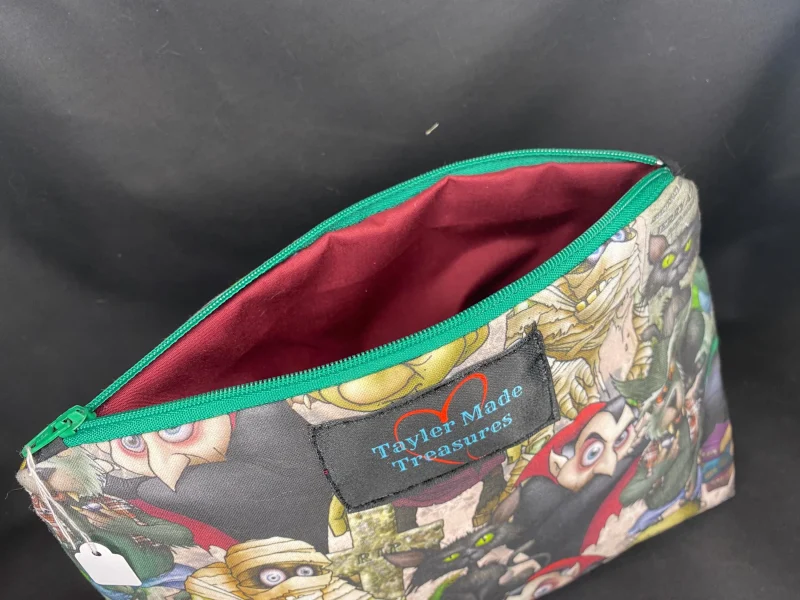 Dracula, horror makeup zipped bag, accessories bag, wash bag, medicine bag, travel makeup bag