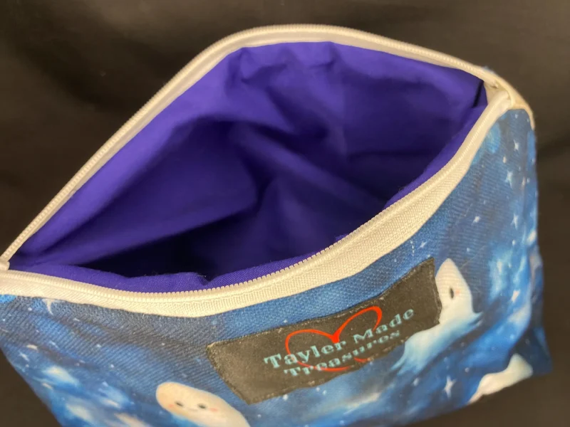 Mystic ghost, horror makeup zipped bag, accessories bag, wash bag, medicine bag, travel makeup bag