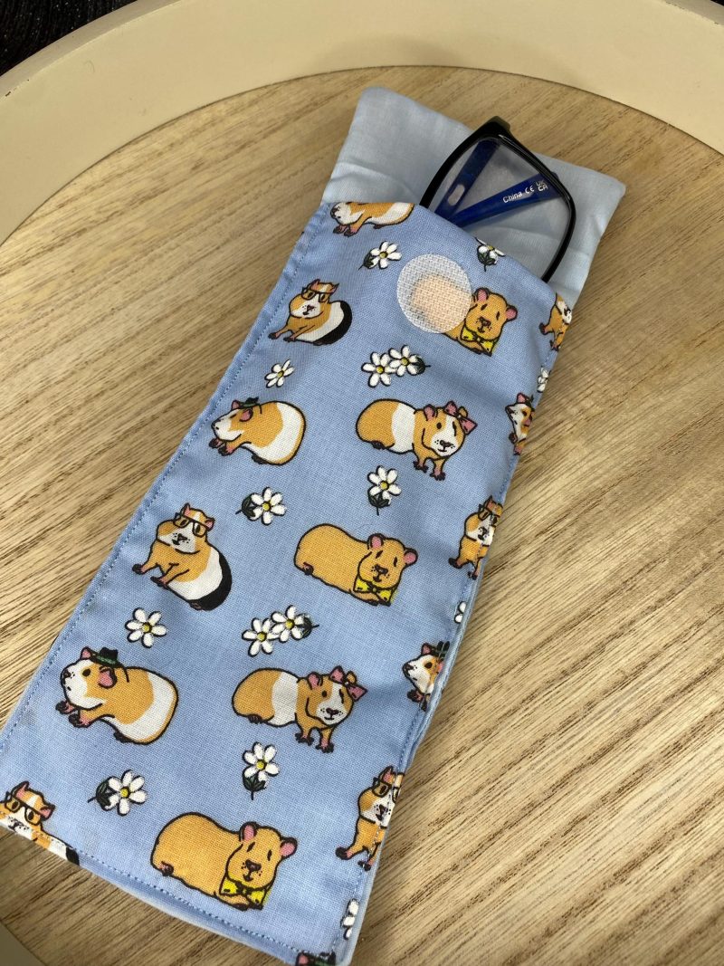 Guinea pig glasses case, soft padded glasses case, reading glasses pouch, spectacles case, fabric