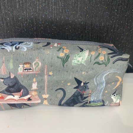 Witchy cat pencil case, multi functional pouch, school accessories, stationary pouch, large capacity