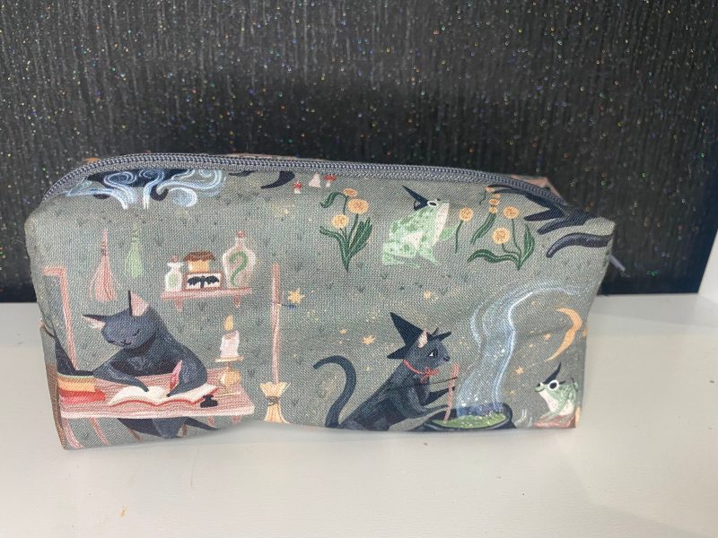 Witchy cat pencil case, multi functional pouch, school accessories, stationary pouch, large capacity
