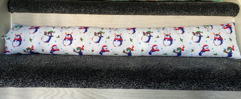 Draught excluder, eco friendly, door cushion, energy saving, cozy home decor, Christmas decor