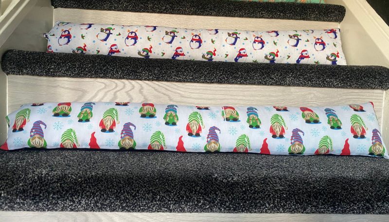 Draught excluder, eco friendly, door cushion, energy saving, cozy home decor, Christmas decor