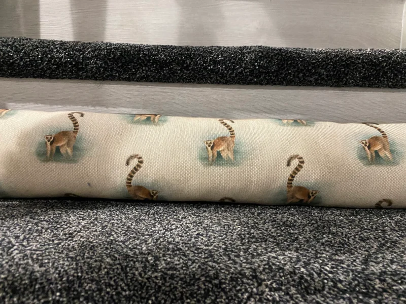 Exotic draught excluder, draught excluder, linen draft excluders with suede velvet backing