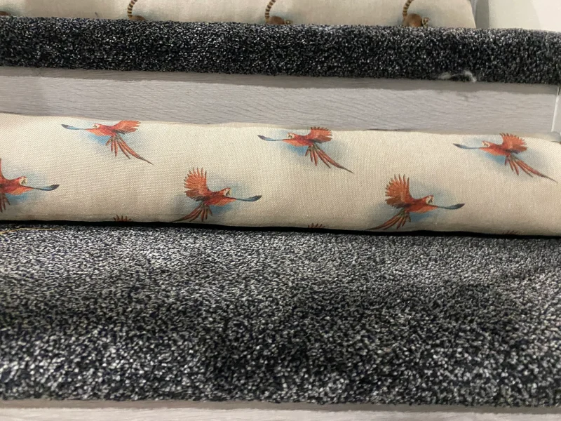 Exotic draught excluder, draught excluder, linen draft excluders with suede velvet backing