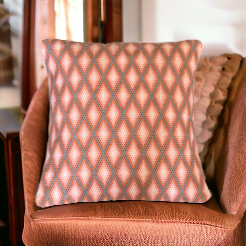 Contemporary Bargello needlepoint cushion in pastel shades