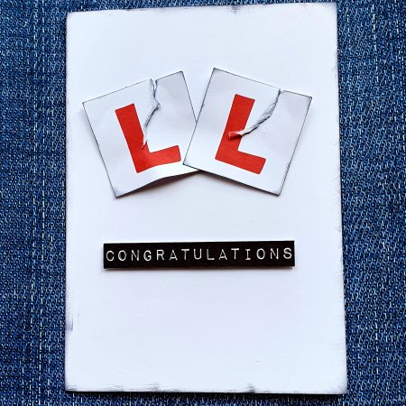 Handcrafted driving test congratulation card