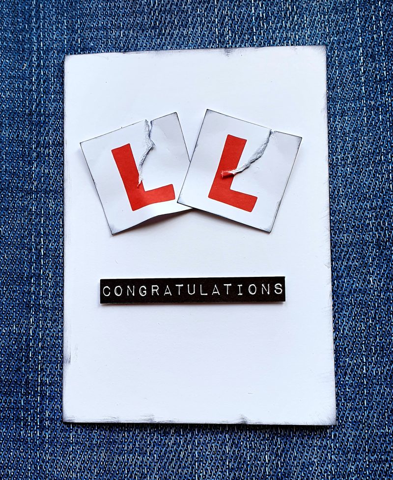 Handcrafted driving test congratulation card