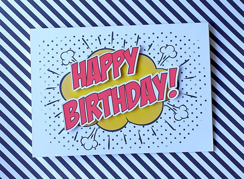 Handcrafted Cartoon style Birthday Card
