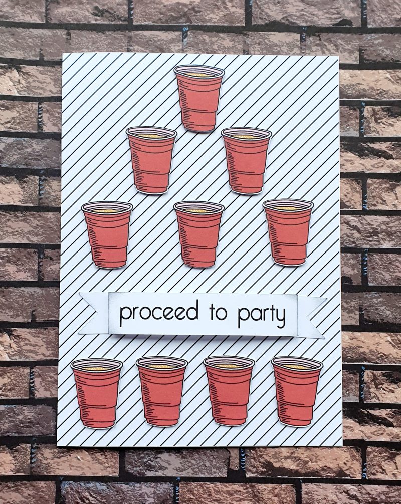 Handcrafted Beer Pong birthday card