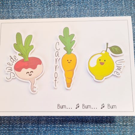 Handcrafted Swede Carrot Lime birthday card
