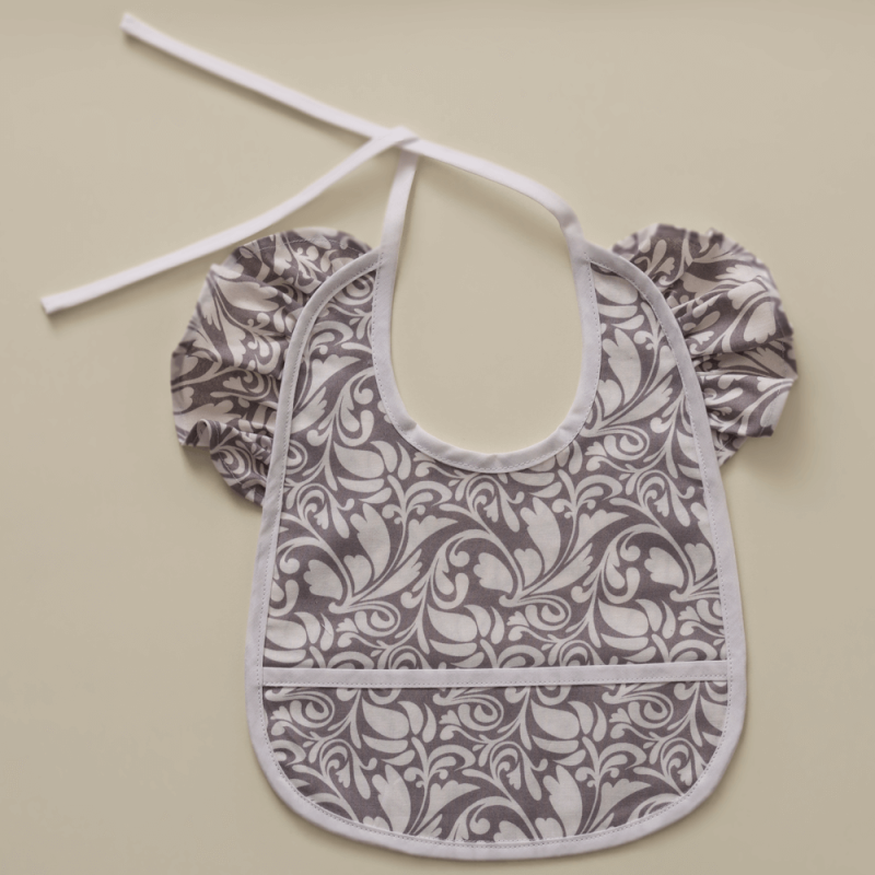 Handmade Baby Bib SET pink and grey-purple – 100% Cotton, Pack two, Baby Shower Gift, Baby present.