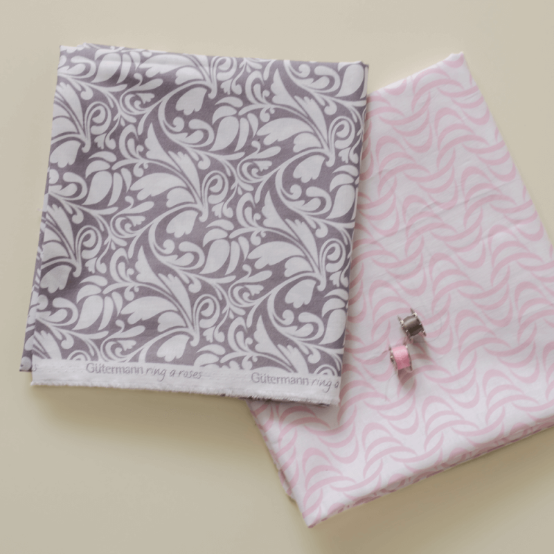 Handmade Baby Bib SET pink and grey-purple – 100% Cotton, Pack two, Baby Shower Gift, Baby present.