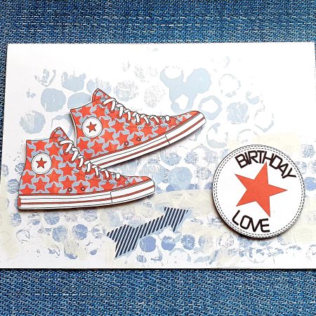 Handcrafted "converse" Style Birthday card