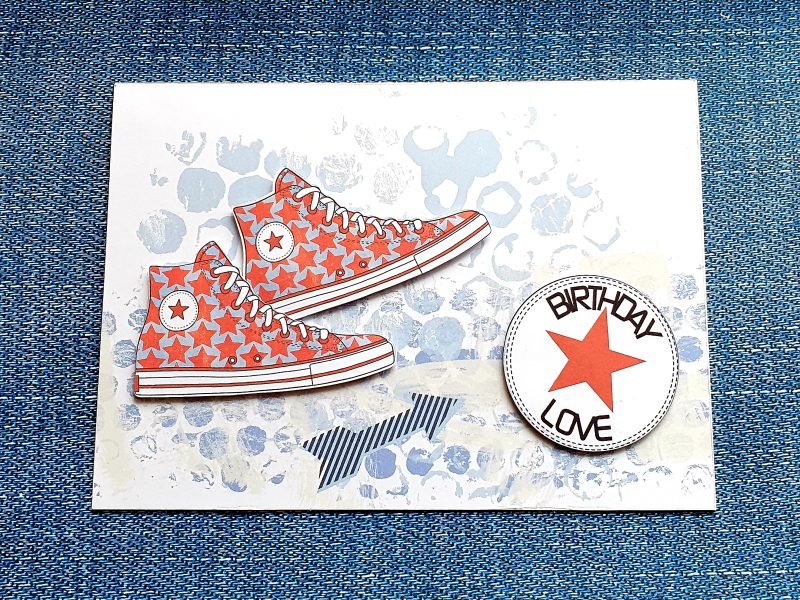 Handcrafted "converse" Style Birthday card