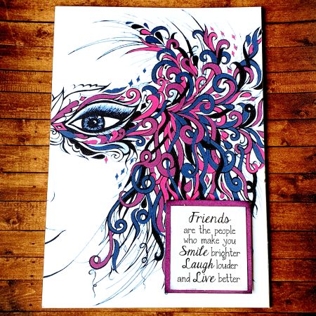 Handcrafted Friendship card (three colour options)