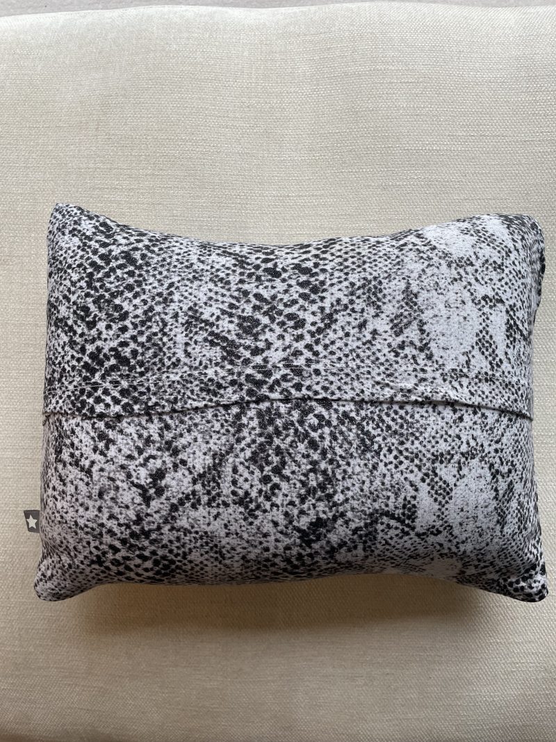 Mini pillow with removable cover ("Shimmer Snake")